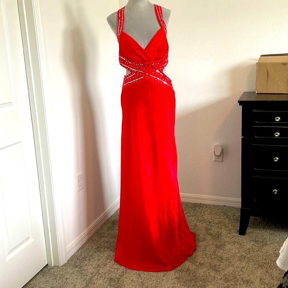 Formal gown by Adriana Papell burnt orange size 13/14.